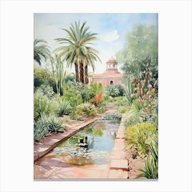 Marrakech Botanical Garden Morocco Watercolour 1 Canvas Print