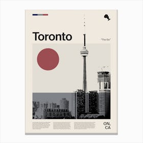 Mid Century Toronto Travel Canvas Print