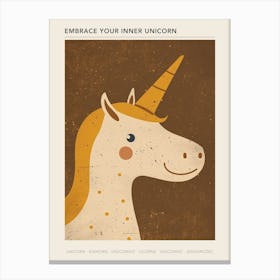 Muted Pastel Unicorn Portrait Kids Storybook 1 Poster Canvas Print
