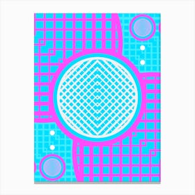 Geometric Glyph Abstract in White and Bubblegum Pink and Candy Blue n.0048 Canvas Print
