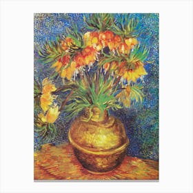 Imperial Fritillaries In A Copper Vase, Van Gogh Canvas Print