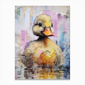 Mixed Media Duckling Watercolour Collage 4 Canvas Print