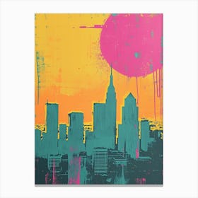 Retro Photo Inspired Cityscape 3 Canvas Print