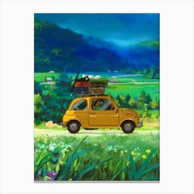 Car In The Countryside Canvas Print