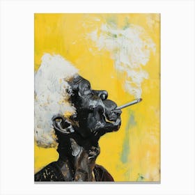 Woman Smokes A Cigarette Canvas Print