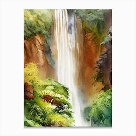 Sipi Falls, Uganda Water Colour  (1) Canvas Print