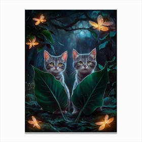 Two Cats In The Forest 3 Canvas Print