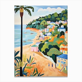 Blackpool Sands, Devon, Matisse And Rousseau Style 2 Canvas Print