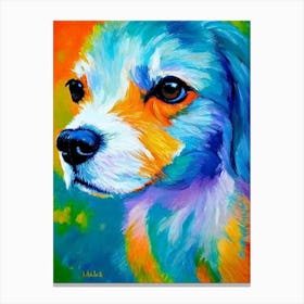 Papillon 2 Fauvist Style dog Canvas Print