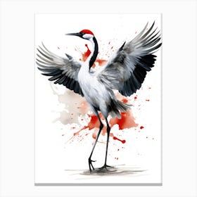 Crane In Flight 4 Canvas Print