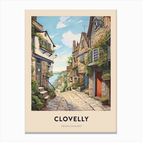 Devon Vintage Travel Poster Clovelly 4 Canvas Print