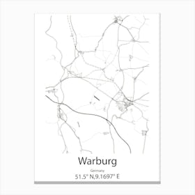 Warburg,Germany Minimalist Map Canvas Print