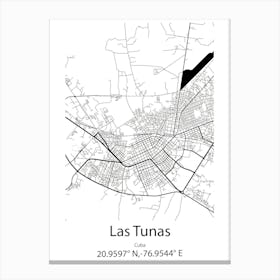 Las Tunas,Cuba Minimalist Map Canvas Print