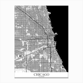 Chicago Illinois White Black Canvas Print