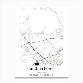 Carolina Forest,United States Minimalist Map 1 Canvas Print