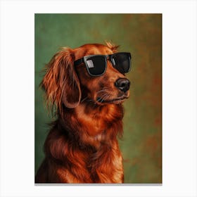 Dachshund In Sunglasses. Generated AI. Art Print 1 Canvas Print