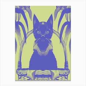 Cat Meow Pastel Chartreuse 2 Canvas Print