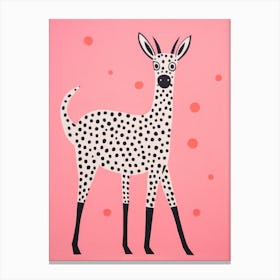 Pink Polka Dot Antelope 3 Canvas Print
