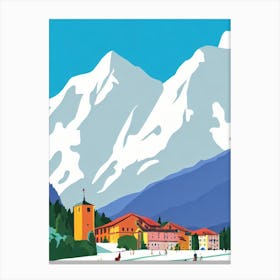 Kranjska Gora, Slovenia Midcentury Vintage Skiing Poster Canvas Print