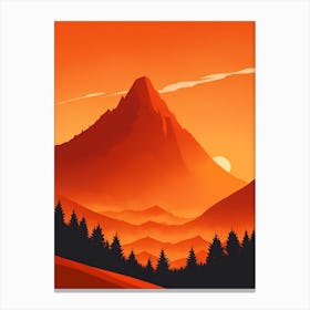 Misty Mountains Vertical Background In Orange Tone 23 Canvas Print