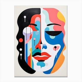 Colourful Abstract Face Eye Closed Canvas Print