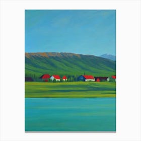 Abisko National Park Sweden Blue Oil Painting 2  Canvas Print
