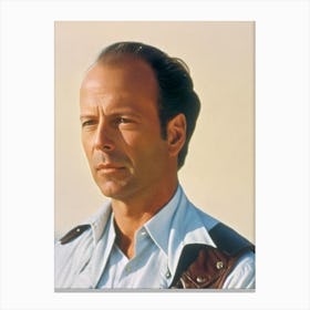 Bruce Willis Retro Collage Movies Canvas Print