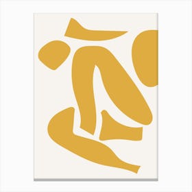 Deconstructed Body Detail Yellow Canvas Print