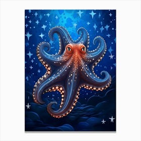 Star Sucker Pygmy Octopus Illustration 1 Canvas Print
