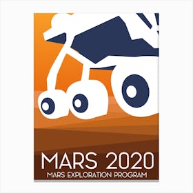 Mars 2020 Rover Space Art Canvas Print