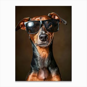 Dachshund Wearing Sunglasses Lienzo