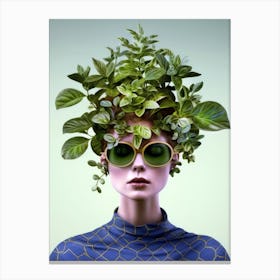 Green Hair plant lover Canvas Print