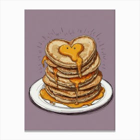 Heart Shaped Pancakes 8 Canvas Print