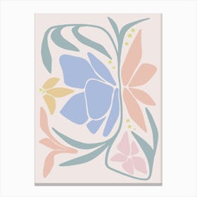 Pastel Flowers Scandinavian Canvas Print