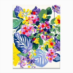 Lilac Modern Colourful Flower Canvas Print