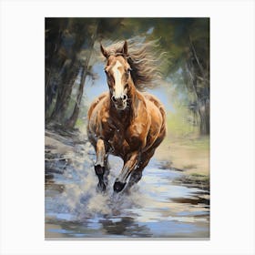 A Horse Painting In The Style Of Oil Painting 2 Canvas Print