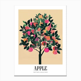 Apple Tree Colourful Illustration 1 Poster Canvas Print
