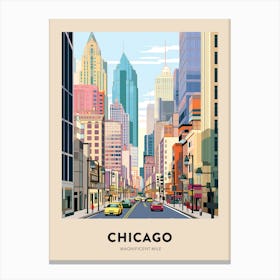 Magnificent Mile 3 Chicago Travel Poster Canvas Print
