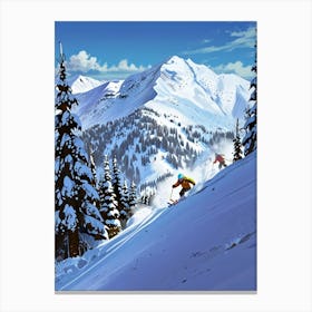 Skiers In The Mountains 1 Canvas Print