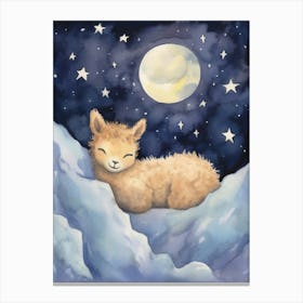 Baby Alpaca 1 Sleeping In The Clouds Canvas Print