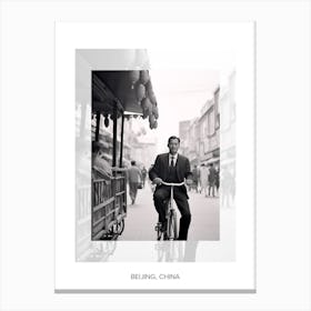 Poster Of Beijing, China, Black And White Old Photo 1 Canvas Print