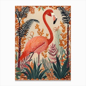 Greater Flamingo And Ginger Plants Boho Print 4 Canvas Print