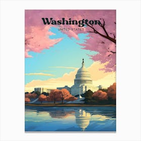 Washington United States Democrat Modern Travel Art Canvas Print