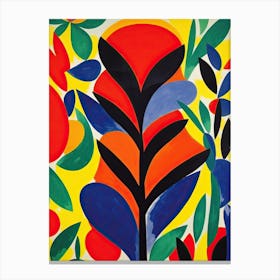 Botanical Abstract Matisse Style Flowers 2 Canvas Print