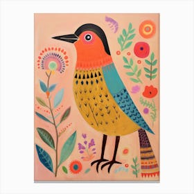 Pink Scandi Lark 2 Canvas Print