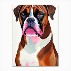 Boxer 5 Watercolour dog Canvas Print