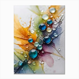 Watercolor With Water Droplets Canvas Print