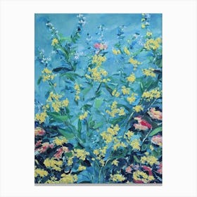 Goldenrod Floral Print Bright Painting Flower Canvas Print
