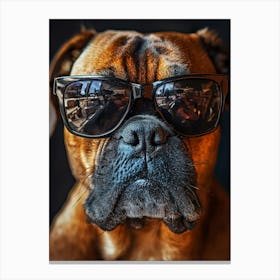 Boxer Dog In Sunglasses Canvas Print