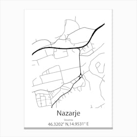 Nazarje,Slovenia Minimalist Map Toile